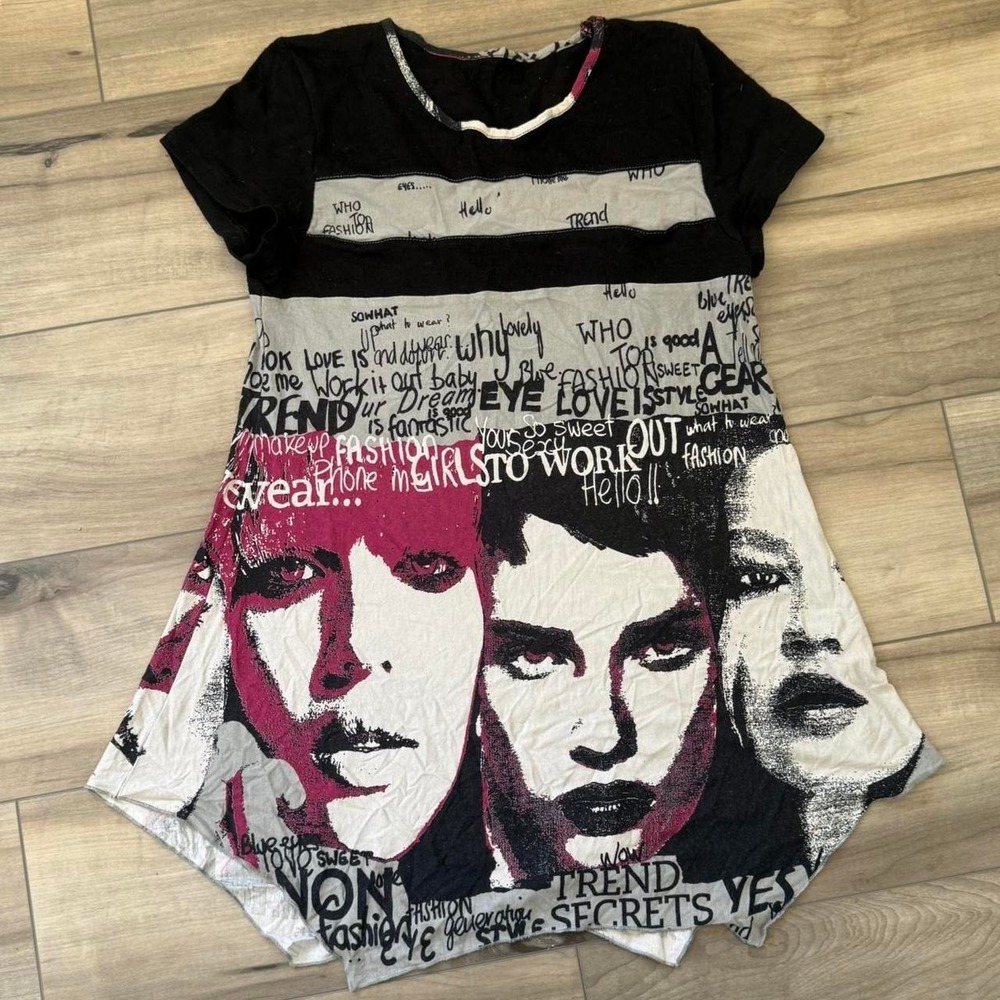 Alt Grunge Punk Tee Edgy Graphic Bold Collage Y2K Streetwear Artsy Indie Sleaze